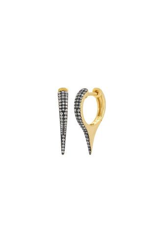 SHORT PAVE DIAMOND NEEDLE BLACK RHODIUM